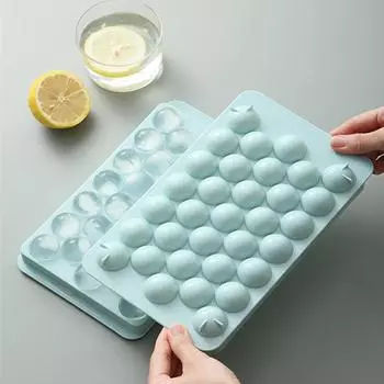 Новый 2 шт. Синий ПП Круглый Поддон для кубиков льда/Форма для изготовления ледяных шариков 20 см x 13 см Для морозильной камеры