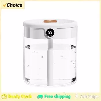 Новый 2L двойной распылитель увлажнитель воздуха атомайзер Usb большой емкости для дома бесшумный спальня офис ночник цифровой дисплей увлажнитель белый