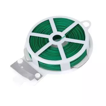 Новый! 30-метровая садовая стяжка со встроенным режущим инструментом, многофункциональная проволока для восхождения на лозу (с картоном) зелёный