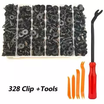 Новый 328x Автомобильный бампер Подкрылок Крепежные клипсы Пуш-тип с 5x Набор инструментов для снятия