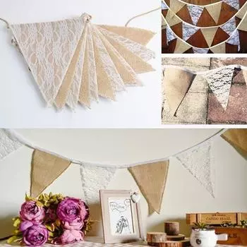 Новый 3,3 м винтажная модная кружевная овсянка в деревенском стиле из гессианской мешковины баннер для свадьбы, рождественской вечеринки, декор