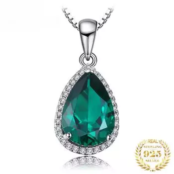 Новый 3,7-каратный имитация нано-изумруда из стерлингового серебра 925 пробы, ожерелье для женщин, драгоценный камень, подарок на годовщину, без цепочки