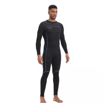Новый 3 мм гидрокостюм с застежкой-молнией и длинными рукавами для плавания, серфинга и снорклинга, цельный костюм для плавания с медузой XL чёрный