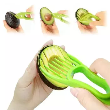 Новый 3 в 1 Авокадо Слайсер Ши Сердечник Масло Очиститель Фруктов Резак Отделитель Мякоти Пластиковый Нож Кухонные Инструменты Для Овощей