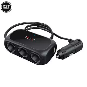 Новый 3 в 1 двойной USB разъем 120 Вт автомобильный прикуриватель разветвитель 12 В 24 В быстрое зарядное устройство телефон адаптер питания для автомобильного видеорегистратора GPS чёрный