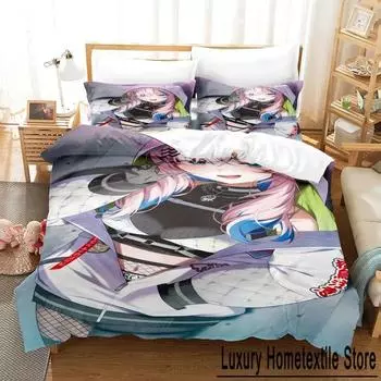 Новый 3D аниме каваи девушки Pavolia Reine комплект постельного белья односпальный двуспальный двуспальный двуспальный комплект для взрослых и детей спальня пододеяльник наборы EU Single 135x200cm