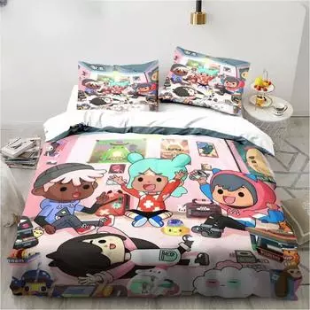 Новый 3D мультфильм игра Toca Life World комплект постельного белья пододеяльник постельный комплект пододеяльник наволочка одеяло king size queen размер для мальчиков взрослых 70x133cm 2pcs