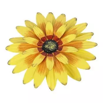 Новый 3D один цветок настенный металлический ромашка настенное украшение искусство двор ворота железные ворота подвесной забор украшение садовые цветы