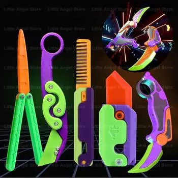 Новый 3D печатный гравитационный коготь-нож, игрушка для снятия стресса, бабочка, Непоседа, захват для рук, сенсорная игрушка, складной нож-коготь, редис для подарка