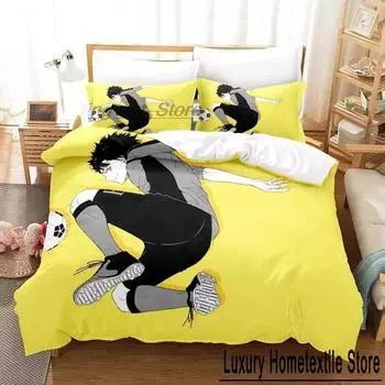 Новый 3D-печатный комплект постельного белья с изображением аниме BLUE LOCK Bachira, односпальная кровать размера «queen-size», комплект постельного белья для взрослых и детей, комплект пододеяльников 70x133cm 2pcs