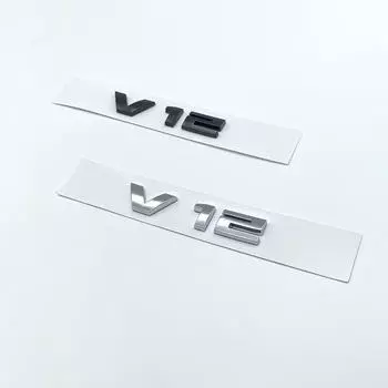 Новый 3D шрифт, цифры, буквы v12, эмблема для BMW M760i серии F01 F02 G11 G12, табличка на багажник автомобиля, наклейка с логотипом, черный хром V12(1pcs) серебряный