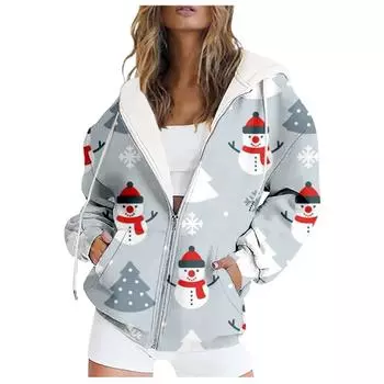 Новый 3D-топ с точечным светом, весна-осень, рождественский узор с карманом, модная повседневная толстовка с капюшоном на молнииMC4 S