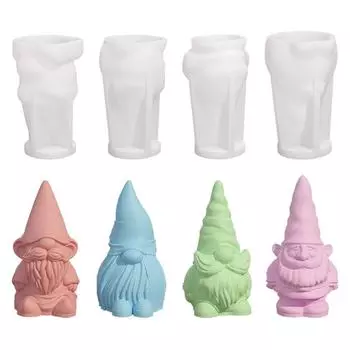 Новый 4/1 шт. Рождественский гном свеча силиконовая форма 3D Санта-Клаус гипсовые смоляные формы мыло лед выпечка инструменты для украшения дома подарки