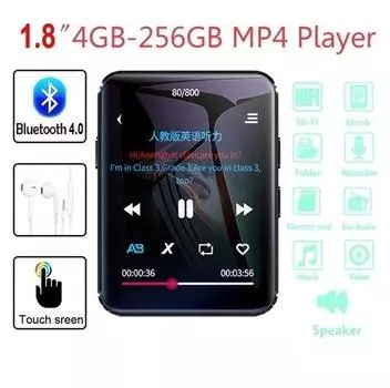 Новый 4 ГБ-16 ГБ MP4 плеер карта памяти MP3 портативный Walkman Bluetooth 4.0 MP3 плеер HIFI без потерь звука видео музыкальный плеер мода MP4 плеер 4GB чёрный