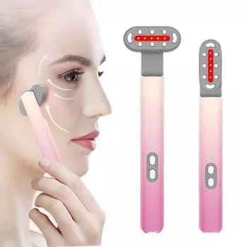 Новый 4 в 1 электрическая фея палочка горячий компресс EMS красный свет терапия инструмент для ухода за кожей глаз массажная палочка для лица массажер для глаз палочка фиолетовый