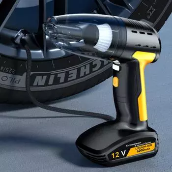 Новый 4-в-1 автомобильный пылесос, бытовой портативный пылесос с высокой силой всасывания 6000 Па, проводной/беспроводной стиль с аккумулятором емкостью 6000 мАч Wired style жёлтый