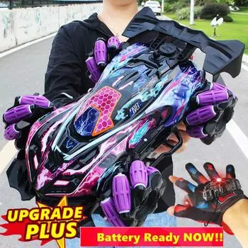 Новый 4WD крутой автомобиль для дрифта с распылителем, фарами, датчиком жестов, вращением на 360°, 4x4, внедорожный гоночный танк для дрифта и распылителем, светомузыкальная игрушка, подарок для мальчиков No Glove sensor красный