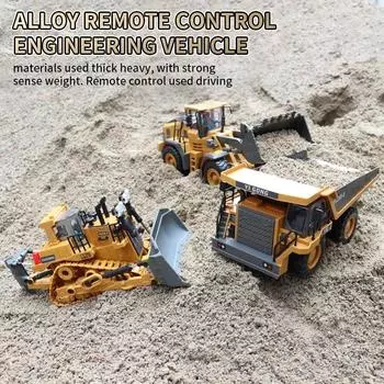 Новый 4WD профессиональный экскаватор с дистанционным управлением, сплав, самосвал, модель бульдозера, радиоуправляемая машина, строительная машина, игрушки, детские подарки