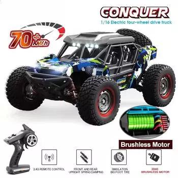 Новый 4WD RC автомобиль 4x4 внедорожный дрифт гоночный автомобиль 50/70 км/ч супер бесщеточный высокоскоростной радио водонепроницаемый грузовик игрушка с дистанционным управлением для детей мальчиков гонки 1 Battery чёрный