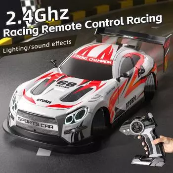 Новый 4Wd Rc Car High Speed Racing Car 2.4G Remote Control Drift Electric Vehicle LED Crash Kid Toys для мальчиков, детей, рождественские подарки чёрный
