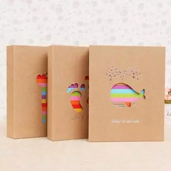 Новый 5-дюймовый фотоальбом с 200 страницами-вставками, детская памятная книга по развитию, фотоальбом из крафт-бумаги с героями мультфильмов