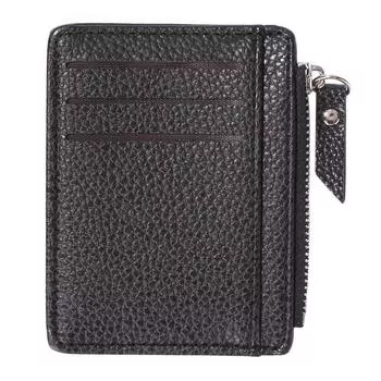 Новый 5 шт. Женский ретро кожаный кошелек для монет с застежкой-молнией и узором личи(черный)