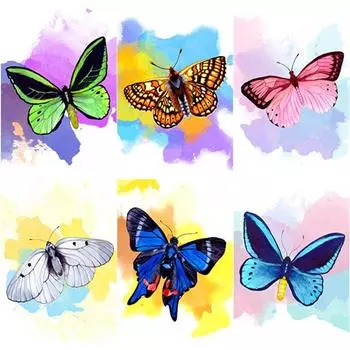 Новый 5D DIY Алмазная картина Бабочка Алмазная вышивка Животные Вышивка крестиком Полный круглый дрель Ремесла Домашний декор Художественный подарок Full Round 15x20CM