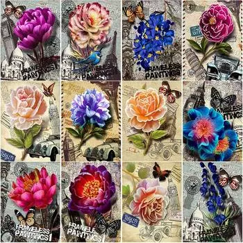 Новый 5D DIY Алмазная картина Роза Алмазная вышивка Пейзаж Вышивка крестиком Полный круглый дрель Домашний декор Ручной подарок Full Round 15x20CM