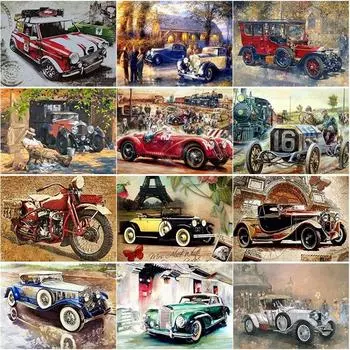 Новый 5D DIY алмазная живопись автомобиль Алмазная вышивка пейзаж вышивка крестиком полная круглая дрель ремесло домашний декор ручной художественный подарок Full Round 20x30CM