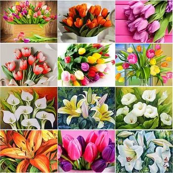 Новый 5D DIY алмазная живопись цветок Алмазная вышивка крестиком горный хрусталь полный круглый дрель ремесла искусство домашний декор подарок Full Round 15x20CM