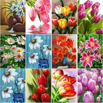 Новый 5D DIY алмазная живопись цветок алмазная вышивка лилия пейзаж вышивка крестиком полный круглый дрель ремесла домашний декор подарок Full Round 15x20CM