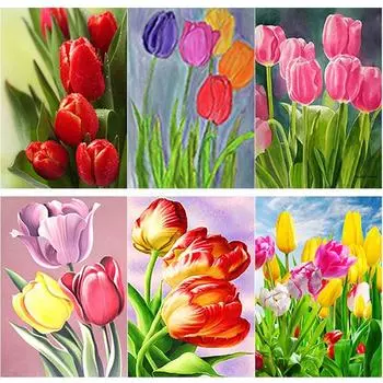 Новый 5D DIY алмазная живопись цветок Алмазная вышивка крестиком горный хрусталь полный круглый дрель ремесла искусство домашний декор подарок Full Round 15x20CM