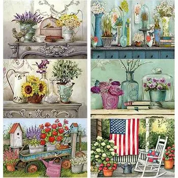 Новый 5D DIY алмазная живопись цветок Алмазная вышивка ваза вышивка крестиком полная круглая дрель ремесло домашний декор ручной художественный подарок Full Round 15x20CM