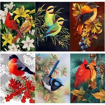 Новый 5D DIY алмазная живопись цветы птицы Алмазная вышивка животных вышивка крестиком полная круглая дрель домашний декор ручной подарок Full Round 15x20CM