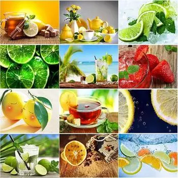 Новый 5D DIY алмазная живопись фрукты Алмазная вышивка крестиком стразы полный круглый дрель ремесла искусство домашний декор подарок Full Round 15x20CM