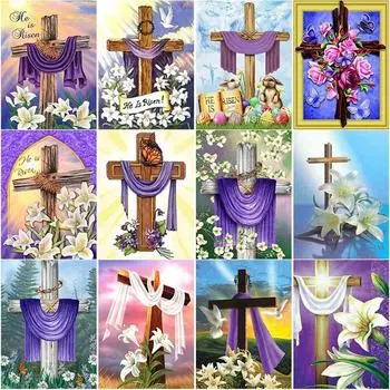 Новый 5D DIY алмазная живопись крест цветок Алмазная вышивка пейзаж вышивка крестом полная круглая дрель домашний декор ручной подарок Full Round 15x20CM