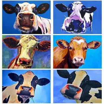 Новый 5D DIY алмазная живопись крупный рогатый скот Алмазная вышивка животных вышивка крестиком полная круглая дрель ремесла домашний декор ручной подарок Full Round 15x20CM