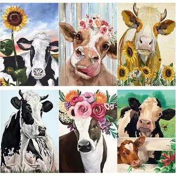 Новый 5D DIY алмазная живопись крупный рогатый скот Алмазная вышивка животных вышивка крестиком полная круглая дрель ремесла домашний декор ручной подарок Full Round 15x20CM