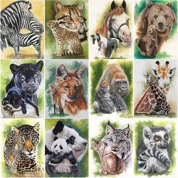 Новый 5D DIY алмазная живопись Лошадь Тигр Алмазная вышивка животное вышивка крестиком полная круглая дрель домашний декор ремесло искусство подарок Full Round 15x20CM