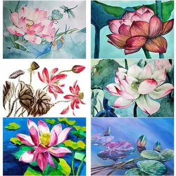 Новый 5D DIY алмазная живопись Лотос Алмазная вышивка пруд с лотосом стразы полный круглый дрель ремесла искусство домашний декор подарок Full Round 15x20CM