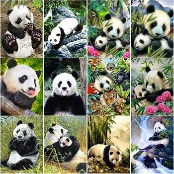Новый 5D DIY алмазная живопись милая панда Алмазная вышивка животное вышивка крестиком полная круглая дрель ремесла домашний декор художественный подарок Full Round 15x20CM