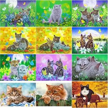 Новый 5D DIY алмазная живопись милый кот Алмазная вышивка животных вышивка крестиком ремесла полный круглый дрель домашний декор художественный подарок Full Round 15x20CM