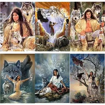 Новый 5D DIY алмазная живопись Оборотень Алмазная вышивка животных вышивка крестиком полная круглая дрель ремесло домашний декор ручной подарок Full Round 15x20CM