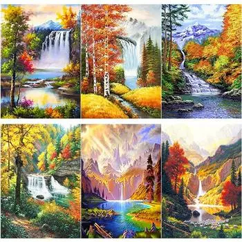 Новый 5D DIY алмазная живопись пейзаж Алмазная вышивка дерево вышивка крестом полная круглая дрель ремесла домашний декор ручной подарок Full Round 15x20CM