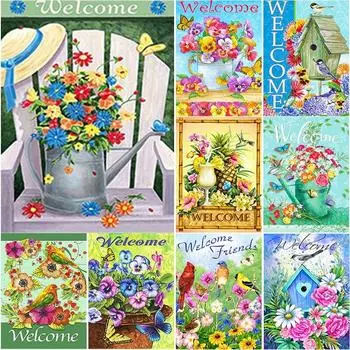 Новый 5D DIY алмазная живопись пейзаж Алмазная вышивка птица цветок вышивка крестиком полная квадратная круглая дрель ремесла домашний декор подарок Full Round 15x20CM