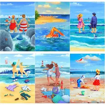 Новый 5D DIY алмазная живопись пейзаж Алмазная вышивка вид на море вышивка крестиком полная круглая дрель домашний декор ручной художественный подарок Full Round 15x20CM