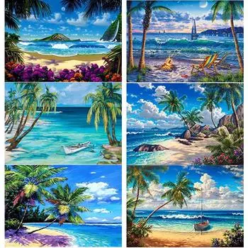 Новый 5D DIY алмазная живопись пейзаж Алмазная вышивка вид на море вышивка крестиком полная круглая дрель домашний декор ручной художественный подарок Full Round 15x20CM