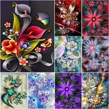 Новый 5D DIY алмазная живопись полный круглый дрель абстрактный цветок вышивка крестиком пейзаж Алмазная вышивка ремесла домашний декор Full Round 15x20CM