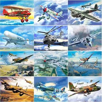 Новый 5D DIY алмазная живопись самолет Алмазная вышивка истребитель вышивка крестиком полная круглая дрель ремесла искусство домашний декор подарок Full Round 15x20CM