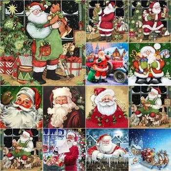Новый 5D DIY алмазная живопись Санта-Клаус Алмазная вышивка Рождественская вышивка крестиком полная круглая дрель домашний декор ручной подарок Full Round 20x20CM